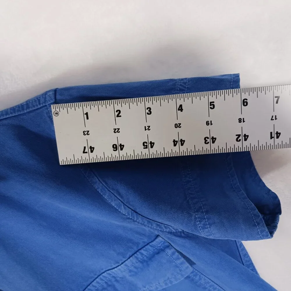J. Crew Preppy Cobalt Blue, Short Sleeve Dress, Size 4, 3/4 Button Down, Pockets - Picture 14 of 16